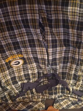 NFL Green Bay Packers Plaid Flannel Pajama Pants in Navy, Yellow, White
